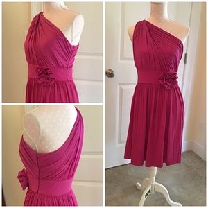 Beautiful pink one shoulder cocktail dress.